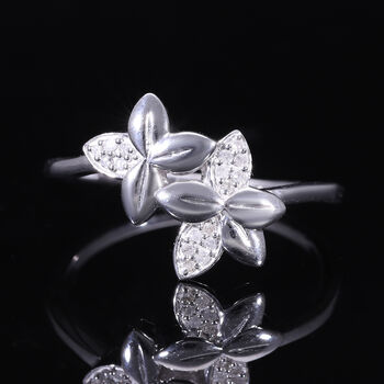 ALLORO Diamant Ring, 925 Silber platiniert